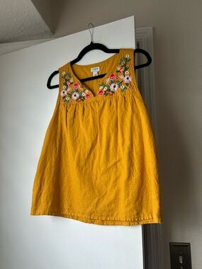J.Crew Yellow Embroidered Sleeveless Top